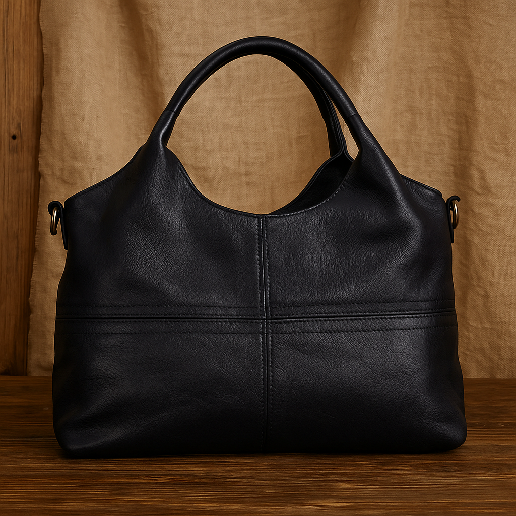 Elegante bolso bandolera de piel auténtica para mujer