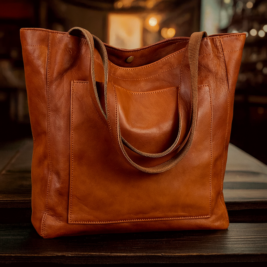 El estilo moderno y chic de Lorena | Bolso de piel con estilo