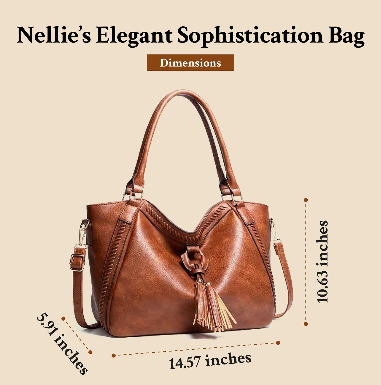 La elegante sofisticación de Nellie | Bolso de hombro de piel