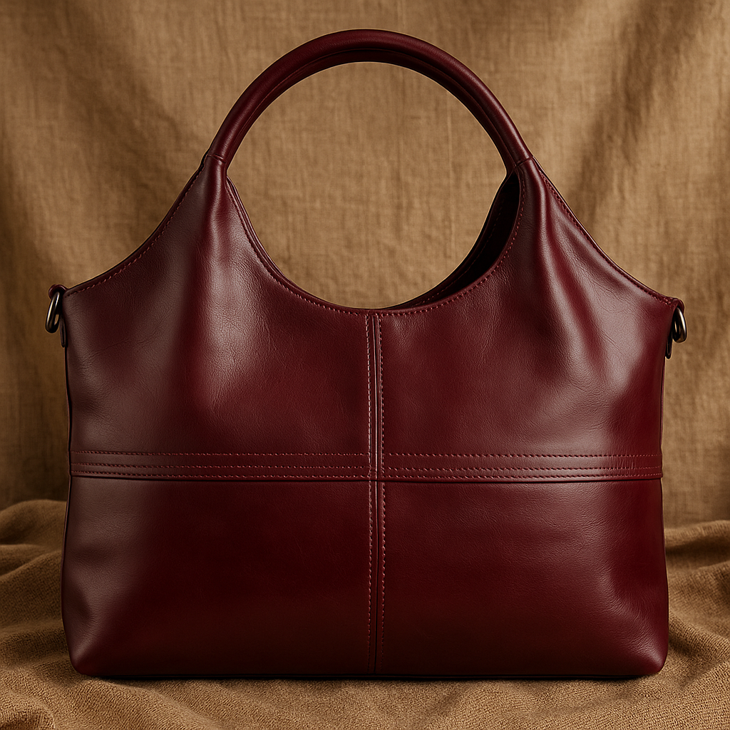 Elegante bolso bandolera de piel auténtica para mujer