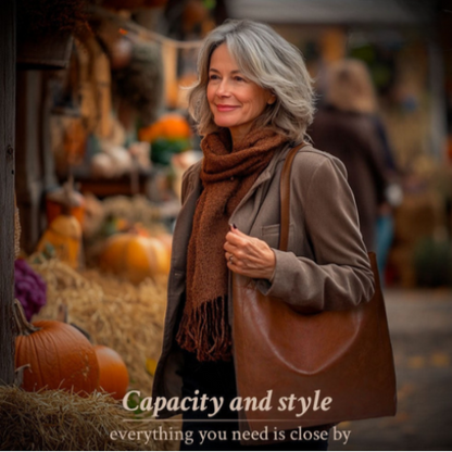 El estilo moderno y chic de Lorena | Bolso de piel con estilo