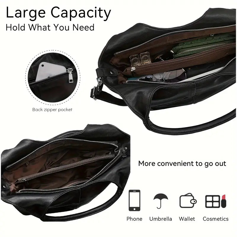 Elegante bolso bandolera de piel para mujer