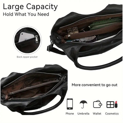 Elegante bolso bandolera de piel para mujer