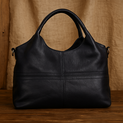 Elegante bolso bandolera de piel auténtica para mujer