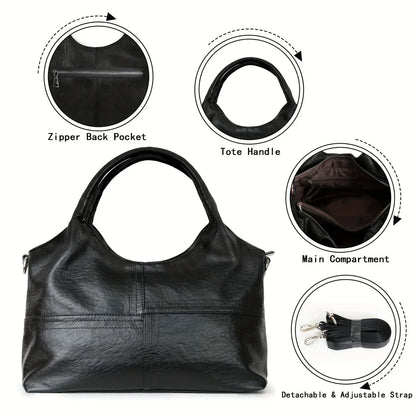 Elegante bolso bandolera de piel auténtica para mujer